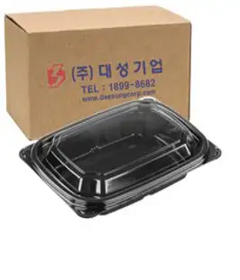 쿡앤락 반찬 샐러드용기 201 검정 세트, 600개입, 1개