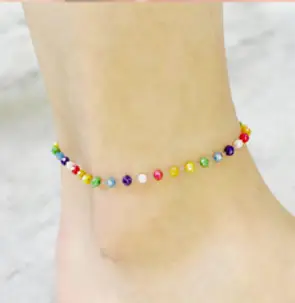 변하지않는 써지컬 스틸 발찌 국내생산 레인보우 여성용 심플 데일리 여름 레이어드 포인트