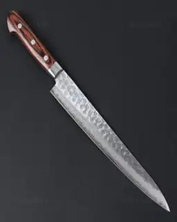 사카이 지코 VG10 해머드 다마스커스 스지히끼 240mm (마호가니), 단품