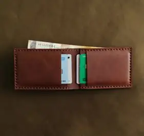 수제 지폐높이 가죽 지갑 오일풀업 브라운