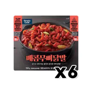 심플리쿡 매콤무뼈닭발 간편술안주 150g x 6개