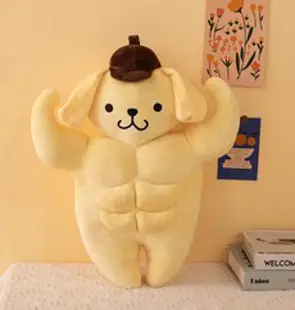 근육 강아지 인형 복근 근육몬 애착 봉제인형, 머슬 강아지