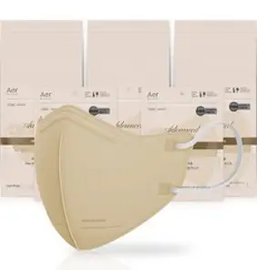 아에르 어드밴스드 에스 황사방역 마스크 대형 KF94, 1개입, 50개, 라이트베이지
