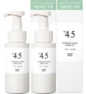 해피바스 PH4.5 약산성 쑥 버블 여성청결제, 250g, 2개