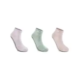 아사나 언더 립 앵클삭스 오가닉코튼 미끄럼방지 논슬립 스포츠 요가 양말 필라테스 양말 필라테스삭스 3세트