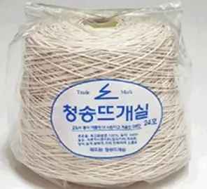 청송뜨개실 면 콘사(흰색X), 24호, 1개