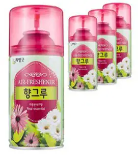 리빙굿 향그루 자동분사기, 280ml, 4개, 복숭아향