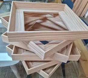 이안아트 원목관액자 올림액자 우드프레임 10호, 낮은(2.5cm)