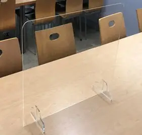 아크릴 식당 테이블 파티션 450 x 450 mm, 투명