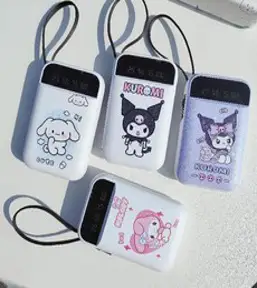 해외직구상품 산리오 귀여운 보조 배터리 빠른충전 대용량 20000mah, 쿠로미 화이트