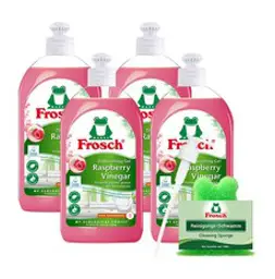 [김혜자 세제] 프로쉬 독일 주방세제 라즈베리 500ml 4개 +펌프+수세미, 프로쉬 주방라즈베리 4개