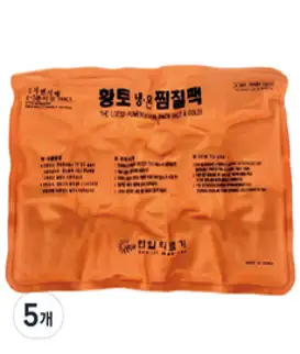 한일의료기 인견사 냉 온 황토 찜질팩 대형, 6개