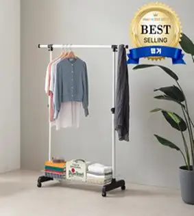행거전문가 선반형 이동식 행거, 블랙+화이트