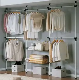 가화홈시스 기본형 5단 수납바구니 옷걸이 행거 N3LB4502, 기둥(아이보리) + 부품(검정)