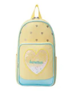 베네통키즈 여아용 하트 비즈 미니 백팩 QCBGQ2211YE
