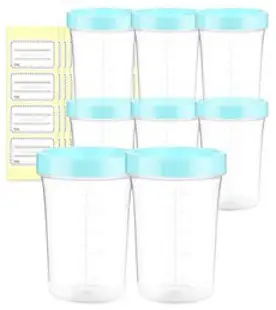 메똔느 베이비 이유식용기 270ml x 8p + 라벨스티커 64p, 혼합 색상, 1세트