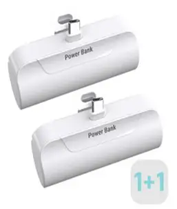 1+1 프리미엄 도킹형 일체형 미니 보조배터리 5000mAh, 화이트, PR-ST5000-C