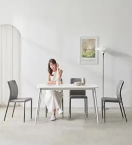 [삼익가구] 어썸 통세라믹 4인용/6인용 원목 식탁 풀세트, 02. 6인용 통세라믹 원목 식탁세트(벤치1+의자3), 내추럴