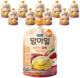 맘마밀 매일 안심이유식 퓨레 6개월, 사과와 고구마, 10개, 100g