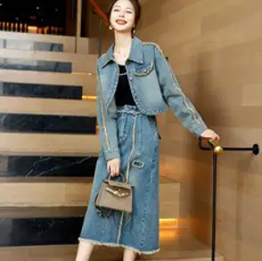 전지적 참견 시점 240회 원진아 옷 의상 패션 스타일 전참시 데님 자켓 스커트 투피스 세트 W04