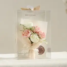 뷰티풀데코센스 자나장미 납골당 성묘 미니 꽃다발, 라이트핑크