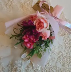 퐁당플라워 조화 미니 납골당 꽃다발, 진핑크 데이지