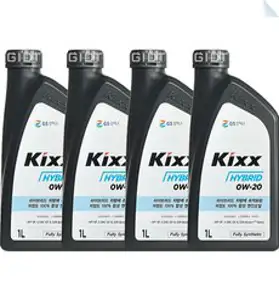 킥스 하이브리드 0w20 1L 100% 합성 엔진오일, 4개, 1000ml
