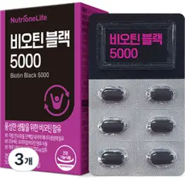 뉴트리원 비오틴 블랙 5000 15g, 30정, 3개