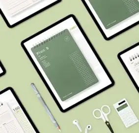 7321디자인 굿노트 플랜비 스터디 플래너 100days 아이패드 갤럭시탭 삼성노트 디지털 기록 100일 열공, 헤리티지블루