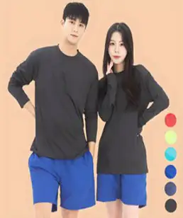 DAMITA남성 여성 루즈핏 커플래쉬가드 긴팔 비치웨어 빅사이즈 수영복 남성3종 여성5종세트