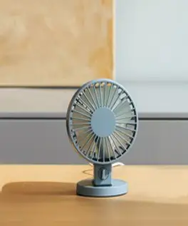 스피세프 미니 탁상용 무소음 이중 블레이드 Usb 선풍기, 블루