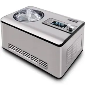 KUMIO 2.2쿼트 아이스크림 메이커 압축기 프리동결 없음 스테인리스 머신LCD 디스플레이 포함 타이머 2in1 요구르트 머신 전기 과일 180W, 2.2-Quart, 3) 2.2Quart