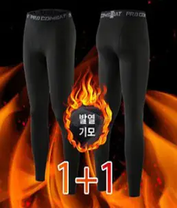 커스터스 남성 기능성 발열 기모 레깅스 타이즈 스포츠 1+1