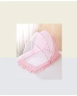 초간편 원터치 이동식 유아 아기 침대 모기장 핑크 소