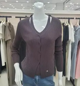 온앤온 V넥 레이어드 골지니트티 njk4map8070