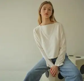 온앤온 니트 블록 보트넥 티셔츠 NEW3SE215