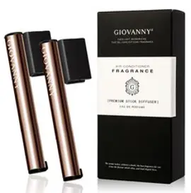 GIOVANNY 차량용 스틱 디퓨저 2개 + 리필 2g 4개 시즐브라운, 아베휘치, 1세트