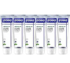 2080 애플민트향 자일리톨 치약, 120g, 6개