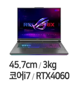[대여] 게이밍 노트북렌탈 RTX4060 최신형 17인치 고사양게임 임대 렌트 단기 장기, 게이밍노트북, WIN10 Home, 16GB, 512GB, 코어i7, 15일 대여