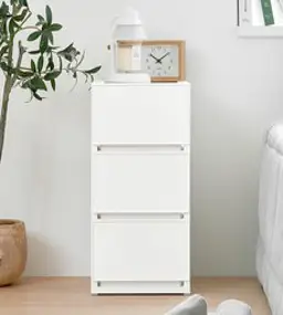 코멧 3단 모던 슬림 서랍장, 화이트, 3개