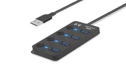 베이직기어 4포트 무전원 멀티포트 USB 3.0 허브, 블랙, 1개