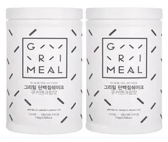 그리밀 단백질쉐이크 쿠키앤크림맛, 750g, 2개