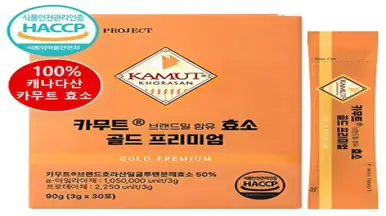 골드 카무트 효소 분말 식약청 인증 곡물효소 캐나다 프리미엄 3g x 30포, 1개, 90g