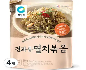 청정원 견과류 멸치볶음, 60g, 4개