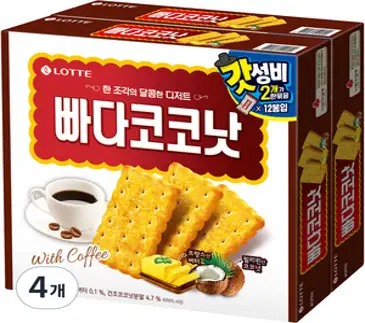 롯데제과 빠다코코낫 오리지날, 300g, 4개