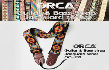 오르카 기타스트랩 기타멜빵 기타어깨끈 ORCA Jacquard Guitar strap OC-JS8, 1개