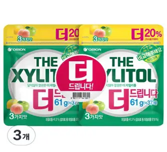 오리온 달지않아 낄끔한 더 자일리톨 껌, 122g, 3개