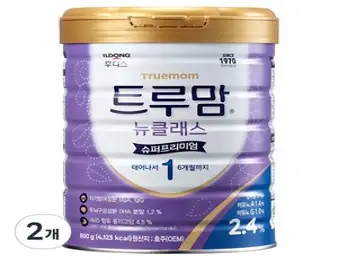 일동후디스 트루맘 뉴클래스 슈퍼프리미엄 분유 1단계 0~6개월, 800g, 2개